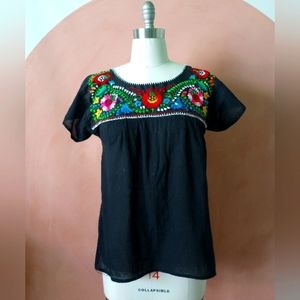 Mexican Folk Blouse Shirt Top 12 14 L XL